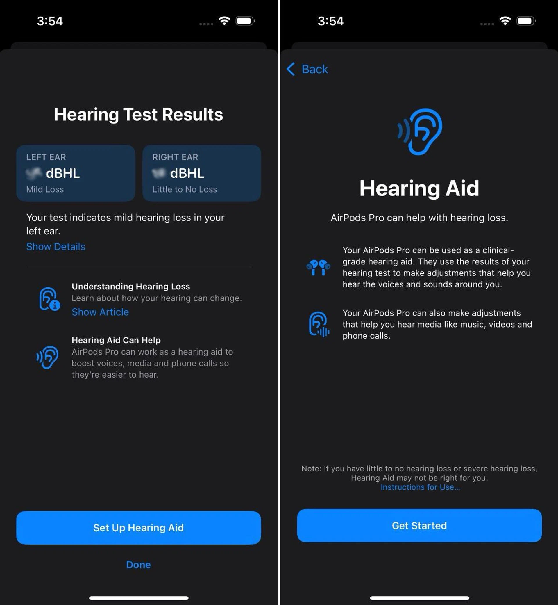 Once you have generated your results, you can apply it to the Hearing Aid feature. Photo: HWZ