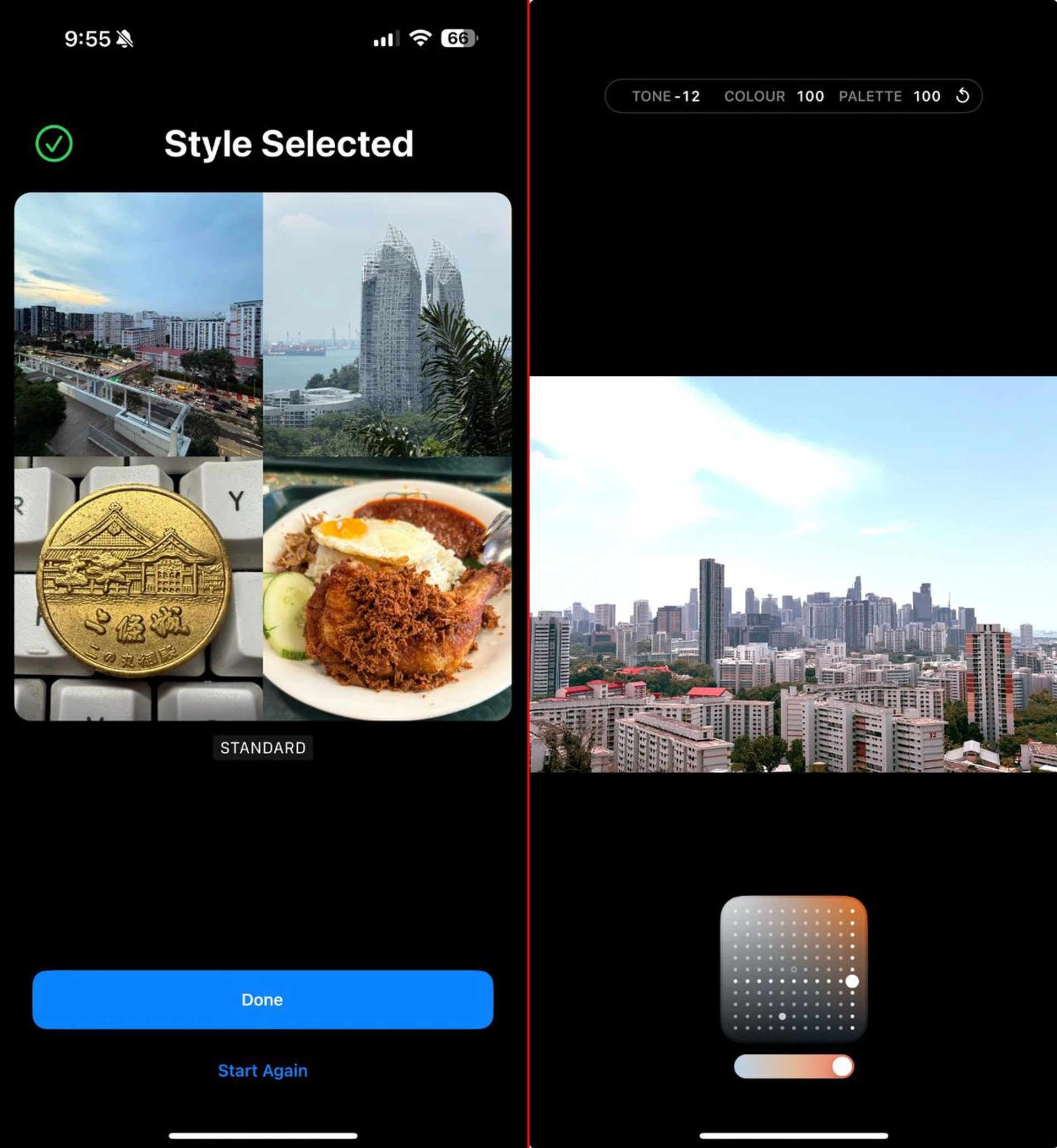 A control pad lets you fine tune the look and is really handy. Photo: HWZ