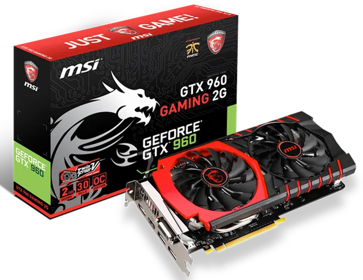 MSI GeForce GTX 960 Gaming 2G 2GB GDDR5 (Image source: MSI)