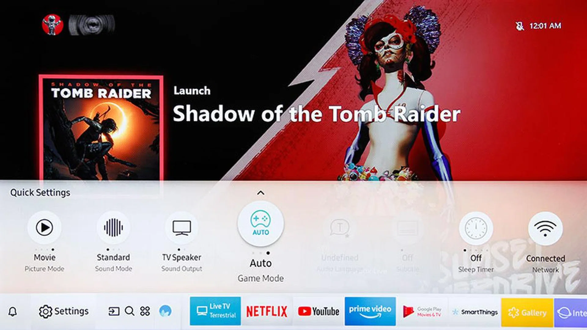 The TV was able to detect the Xbox and engage Game Mode automatically.