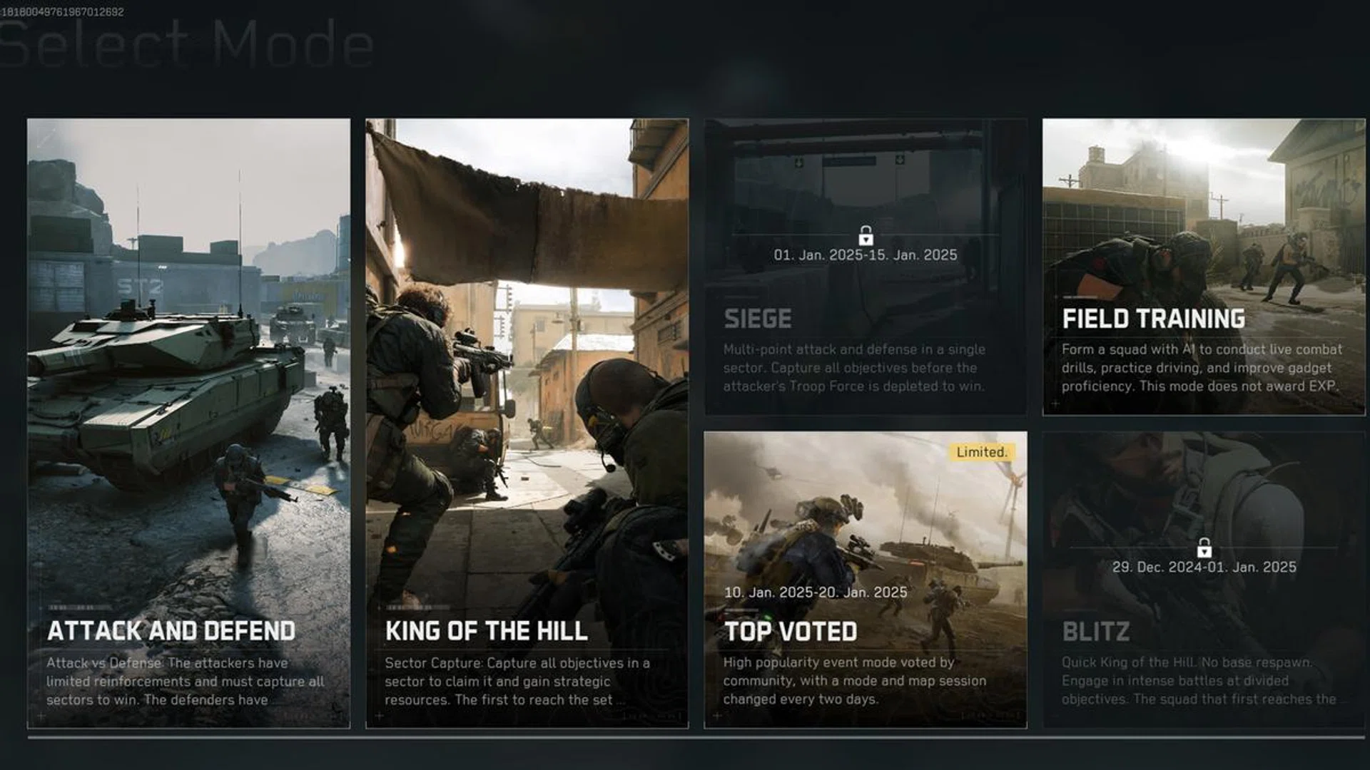 There are also rotating game modes alongside the warfare and operation mode. Image: HWZ