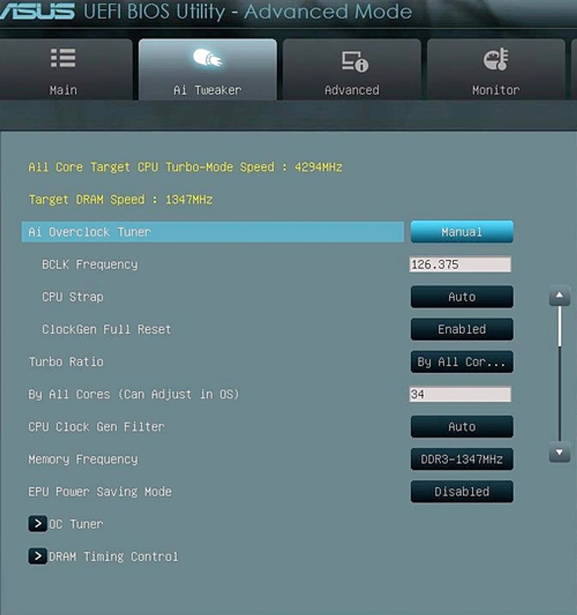 The UEFI BIOS of ASUS P9X79 Pro motherboard was user friendly in terms of its layout and was the best overclocker. We were able to push its bus clock frequency to 126.375MHz, the highest amongst all the boards, to obtain a Turbo Core clock speed of 4294MHz for the Intel Core i7-3960X CPU.  