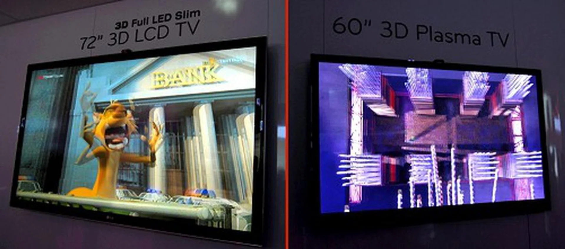 Here's a showcase of LG's largest 3D ready TVs for the LED-backlit LCD segment and Plasma. Both are designed for active shutter technology based glasses, which offer better picture quality at the moment.