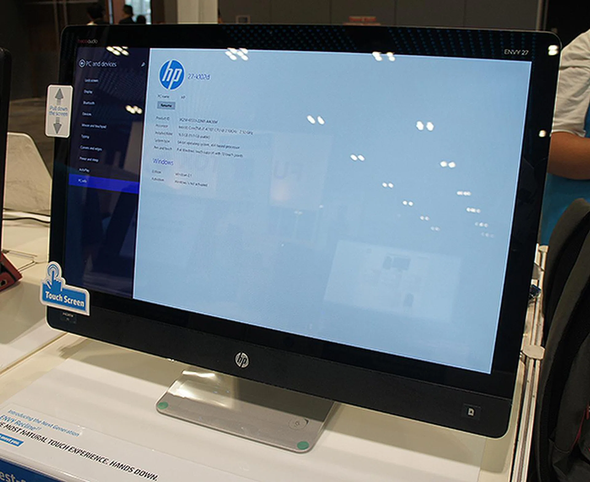 The HP Recline 27 has a 27-inch full HD touchscreen display and is powered by a quad-core Intel Core i7-4770T processor. It also has 16GB of RAM and a 1TB hybrid HDD. Available for $2,499.