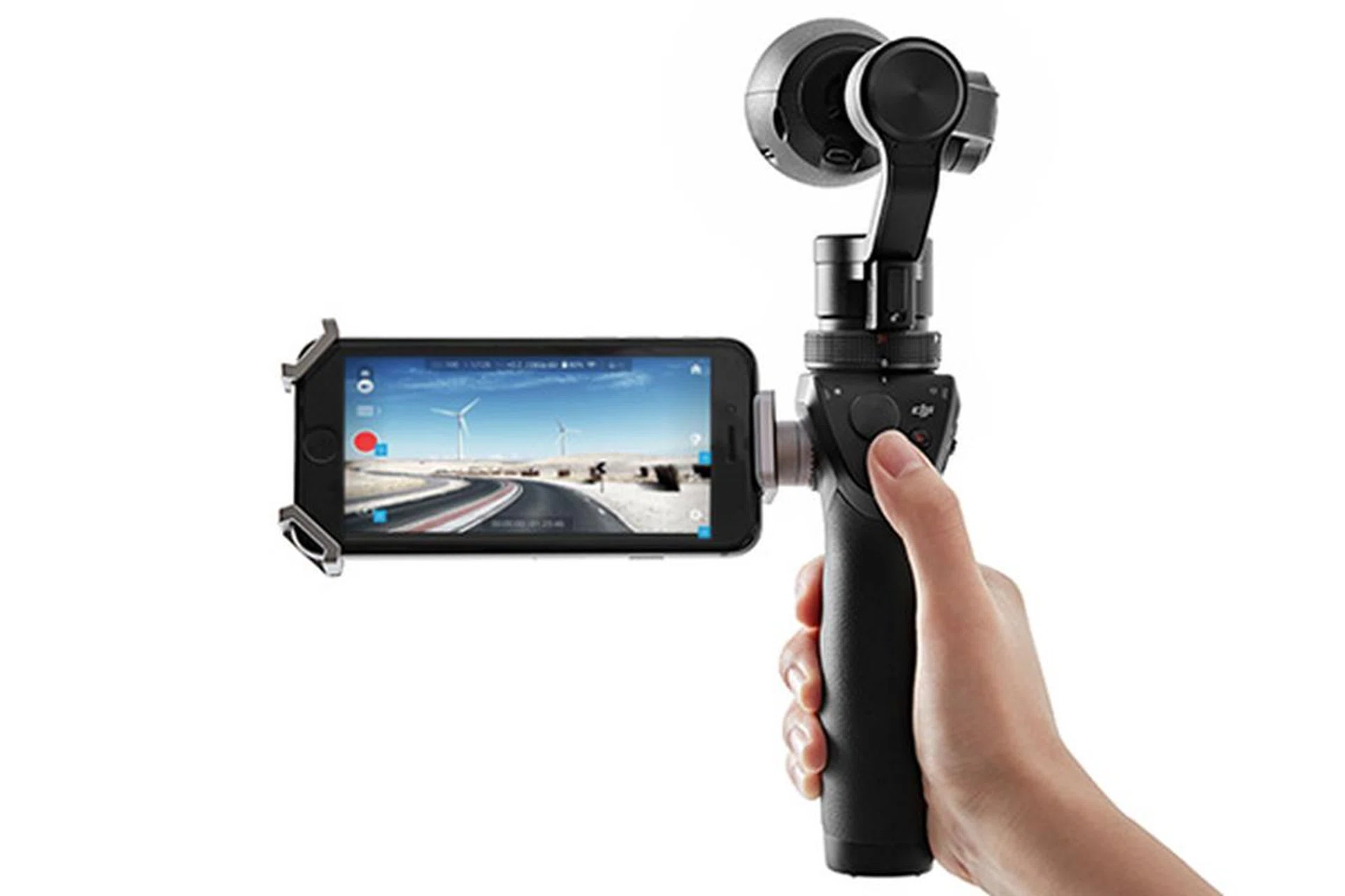 Your smartphone becomes the screen for the Osmo handheld 4K video camera.