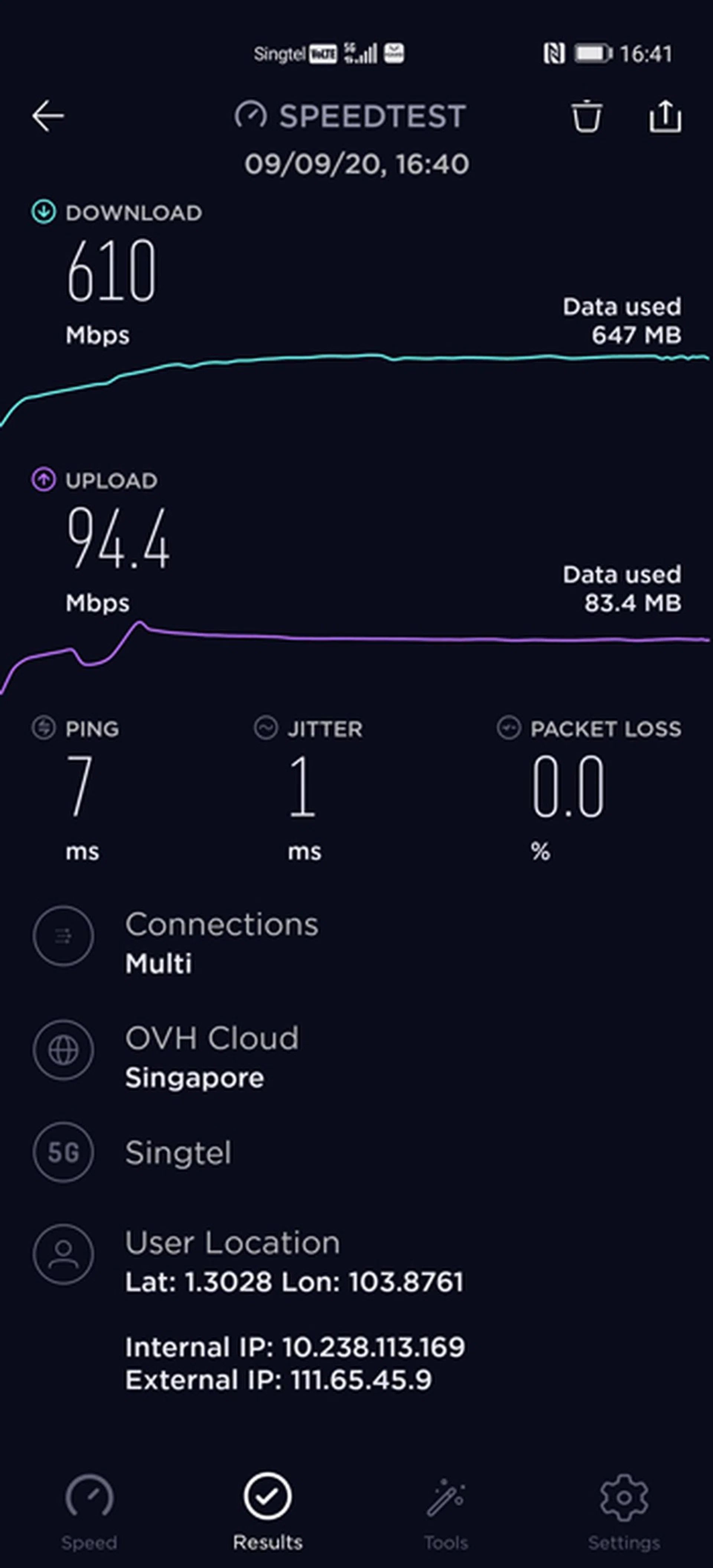 Singtel 5G Test 1.
