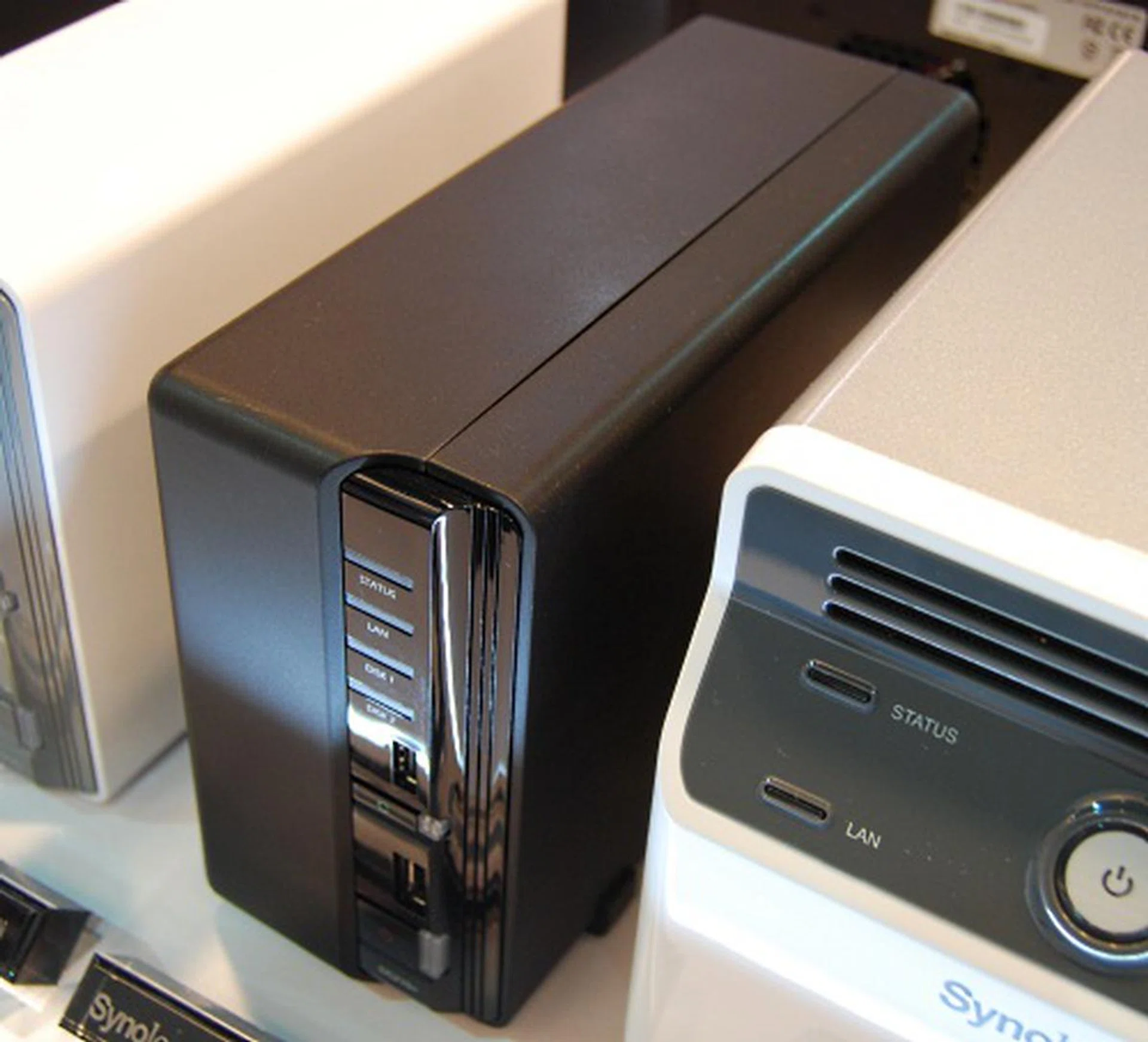 The home user will do fine with the Synology DiskStation DS210+, which comes with support for two 3.5-inch HDD and has three USB ports and 1 eSATA port.