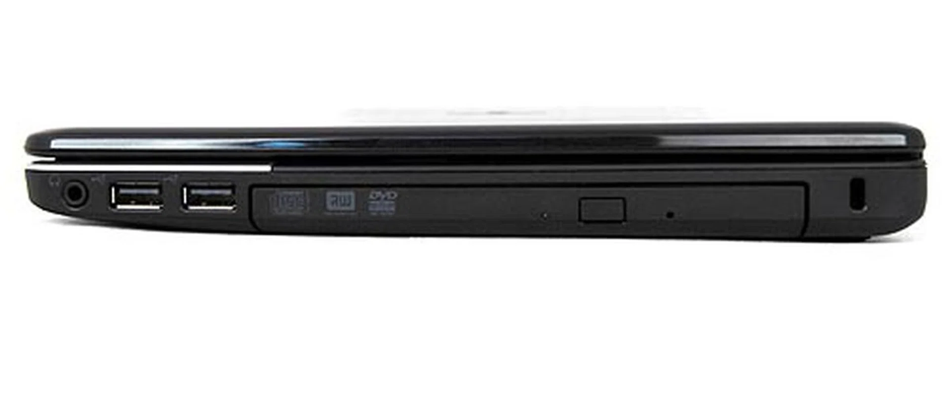 The right side plays host to the usual USB 2.0 ports and audio jack, but with the surprising addition of an optical drive.