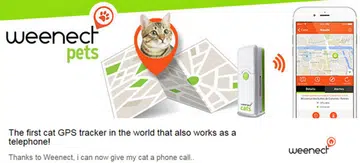 The Weenect Cats is a GPS device which also has phone capabilities.