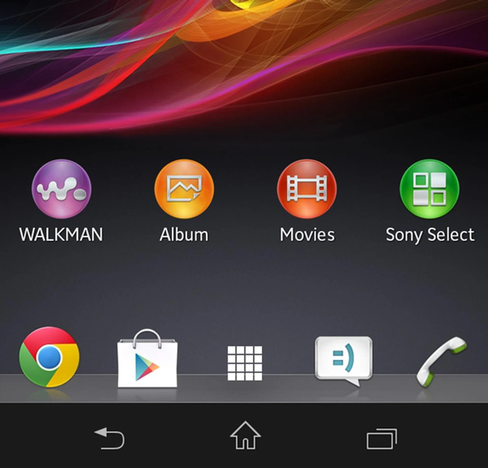 Sony's almost stock Android user interface on the Xperia SP.