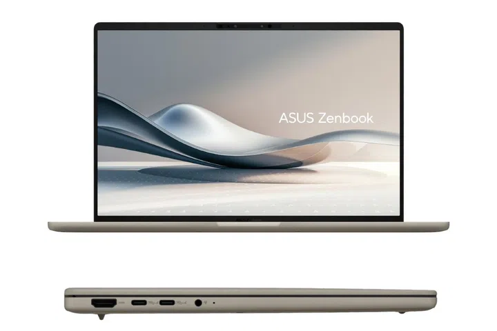 The ASUS Zenbook A14 comes with a full set of I/O ports so you don’t need adaptors. PHOTO: ASUS 