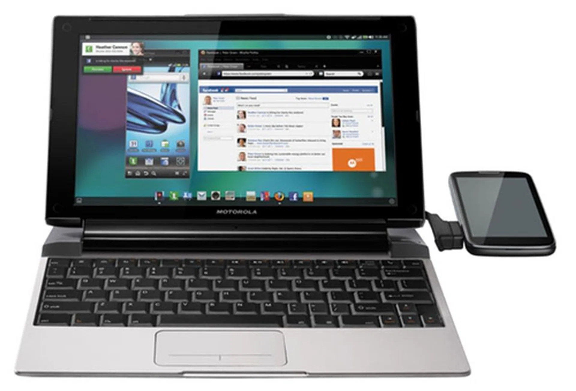 Other than the Motorola Atrix 2, the Lapdock 100 is also compatible with the Motorola Razr smartphone. 