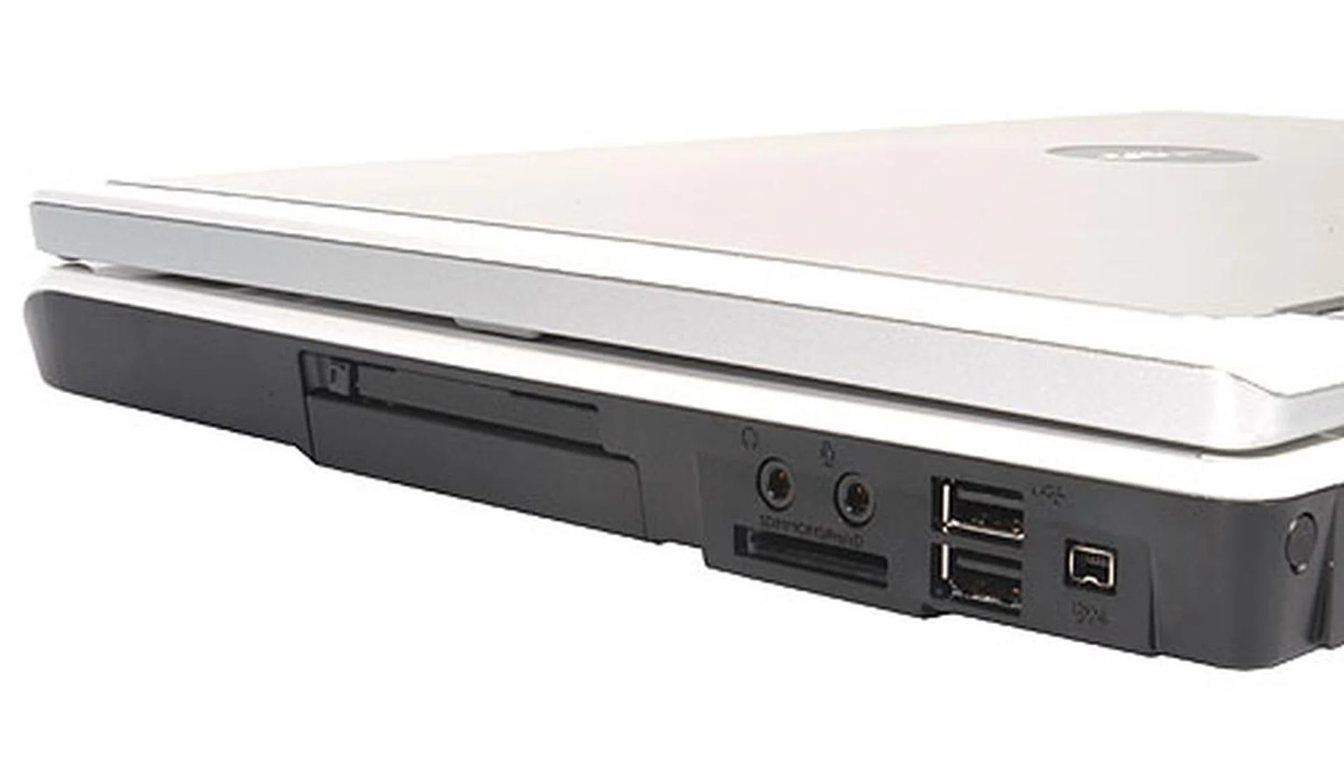 Two USB 2.0 ports, a 4-pin Firewire port, audio in/out and a 5-in-1 card reader can be found on the notebook's right profile.