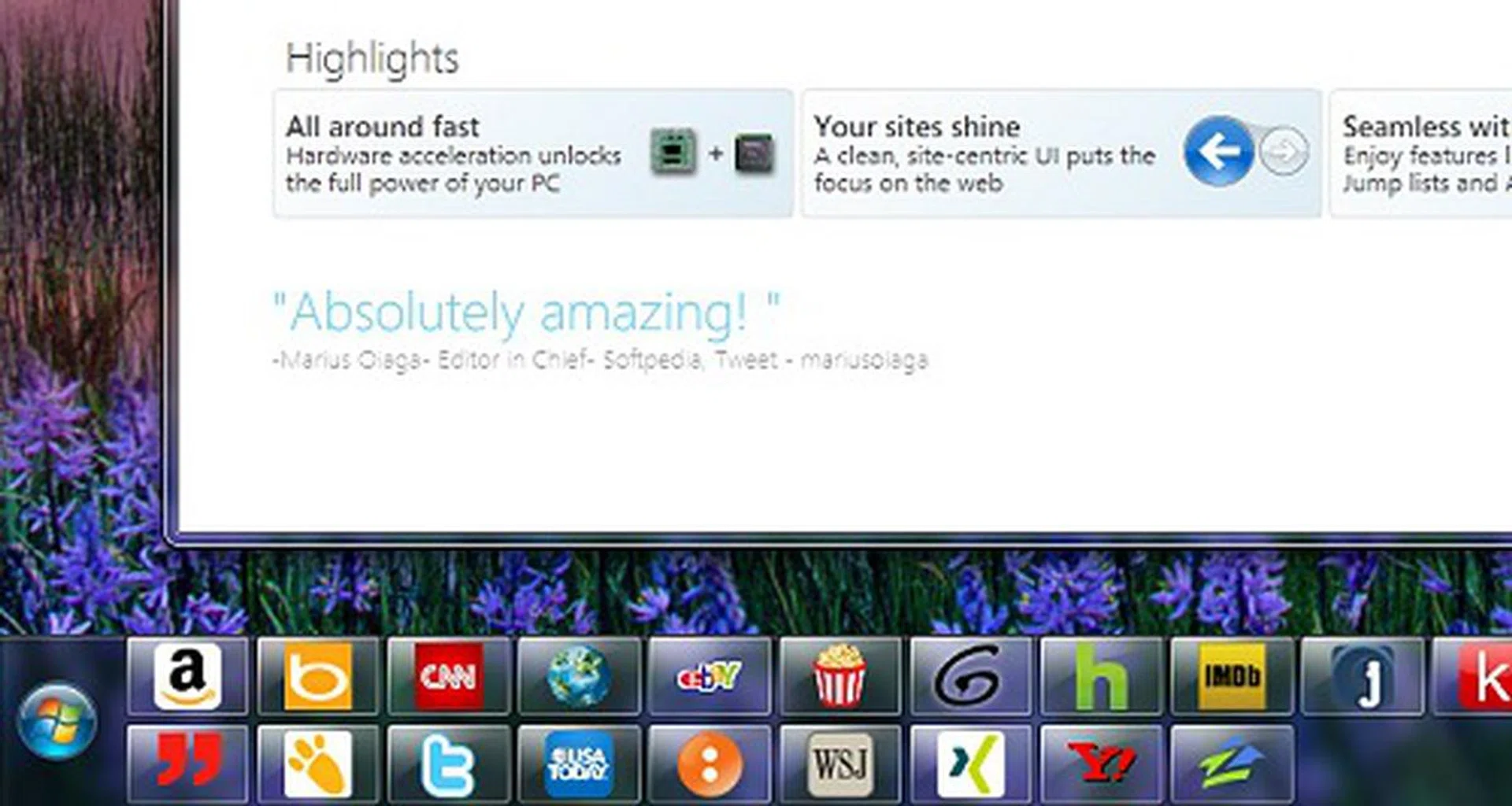 You can pin as many favorite sites as you like.