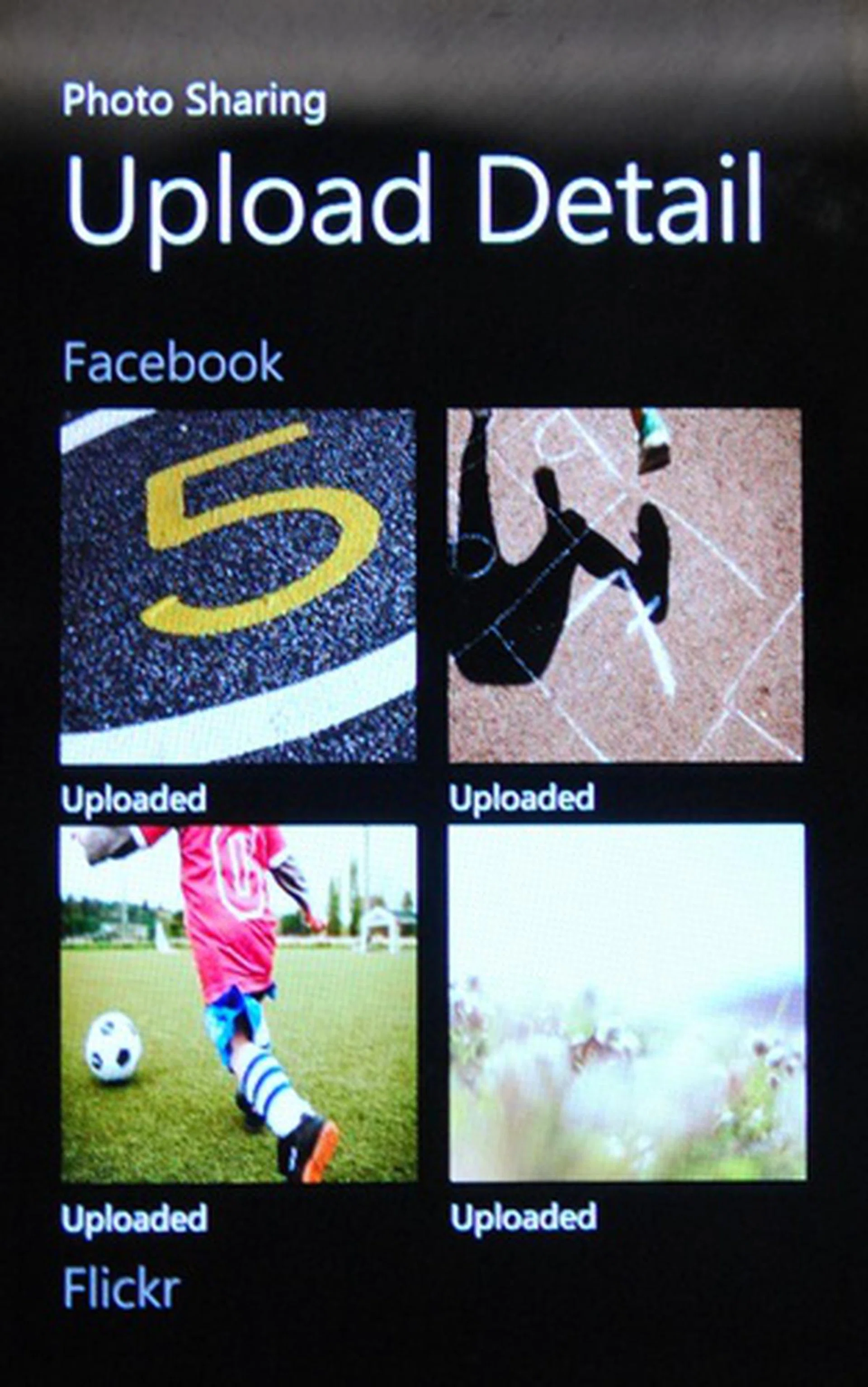 The app also provides a simple overlook of what  you have uploaded thus far and to which site.