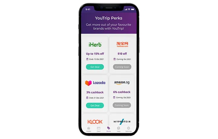 In-app access to YouTrip Perks.