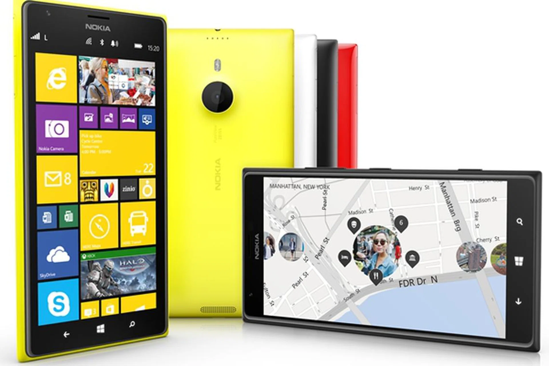 The Nokia Lumia 1520 will be available in four colors -  yellow, white, black and glossy red. <br> Image source: Nokia