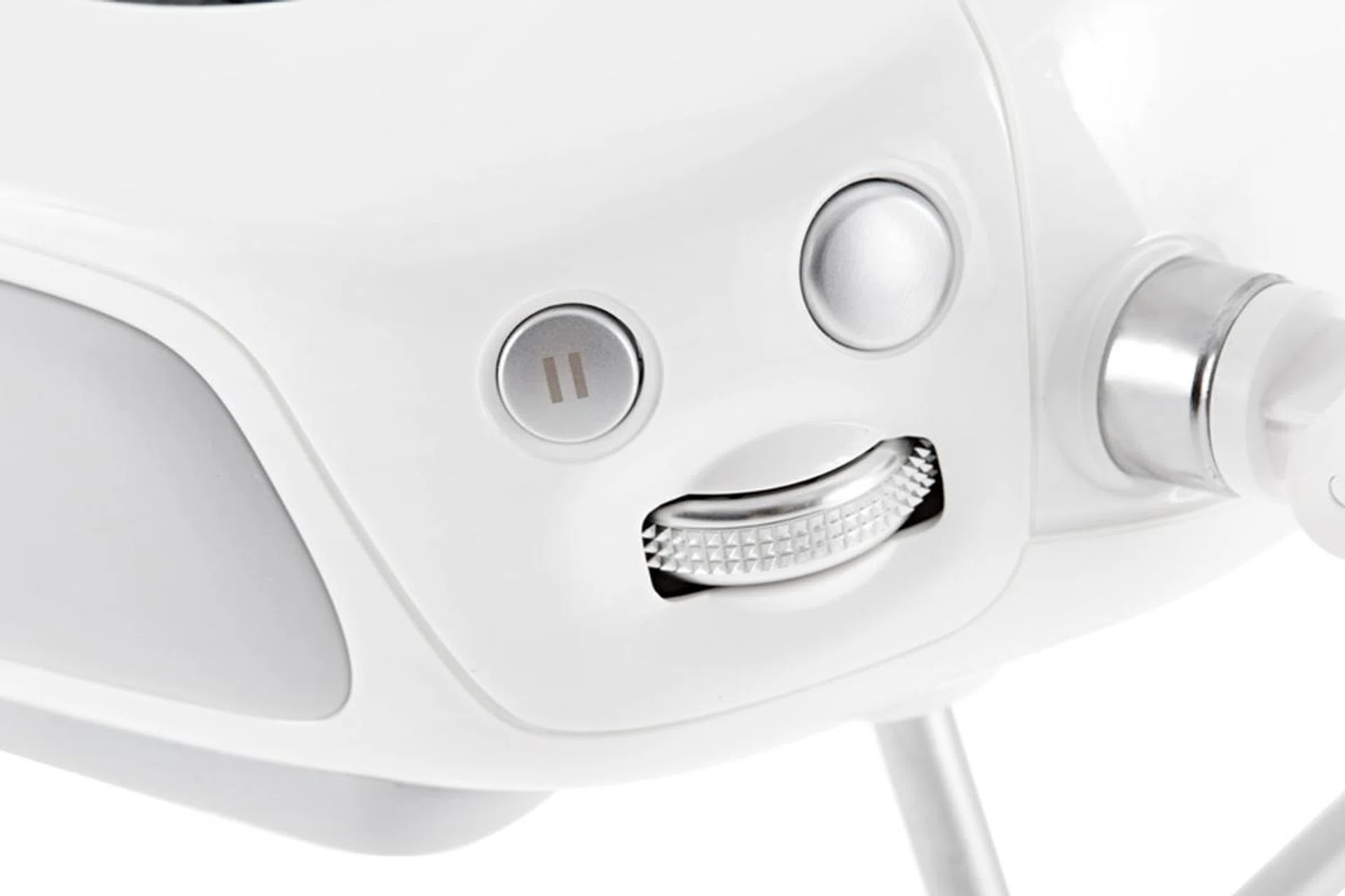 The pause button makes the Phantom 4 hover in place.
