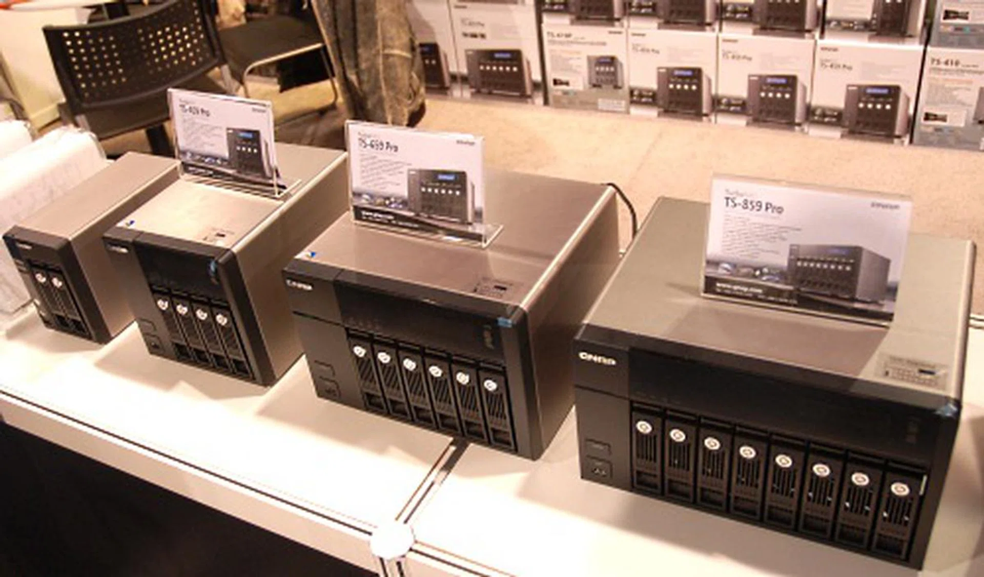 The new products from QNAP are its refreshed range of NAS products, all of which now use Intel's latest dual-core Atoms (D510) for better performance and more importantly, lower power.