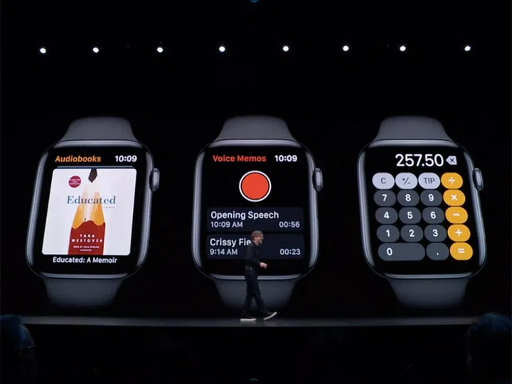 New built-in apps include Voice Memos, Audiobooks, and Calculator.