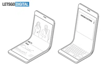 Patent renders of the bendable Samsung smartphone. Credit: LetsGoDigital.