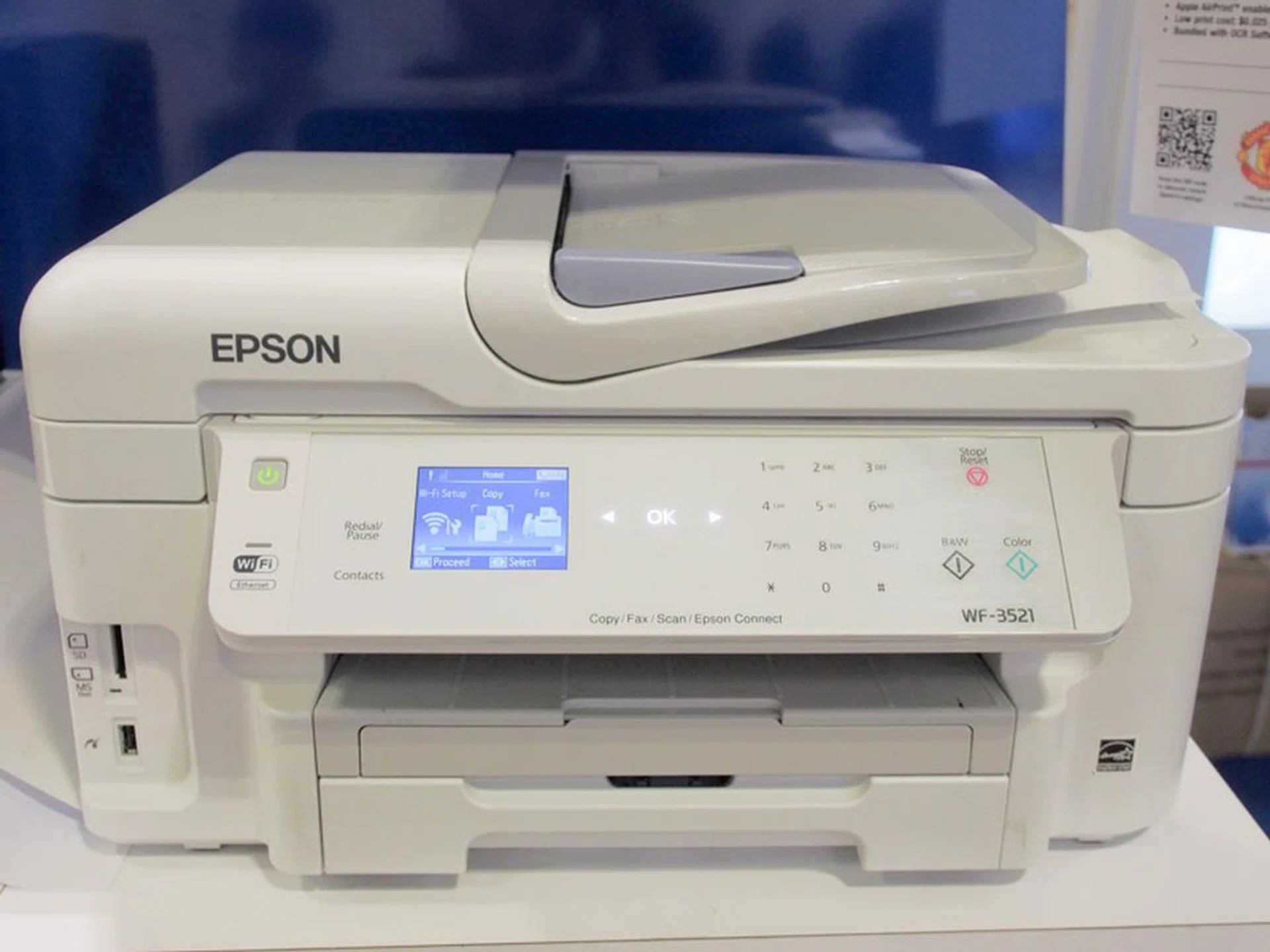 The Epson Workforce WF-3521 on the other hand, is going for $348 (usual price $398), and is a Wi-Fi enabled all-in-one inkjet printer that has a print speed of 38/38ppm (mono/color), a 30-sheet automatic document feeder, a 2.5” color LCD panel and a memory card slot for direct printing. You’ll get a free trolley and $30 of CapitaMall vouchers with purchase.