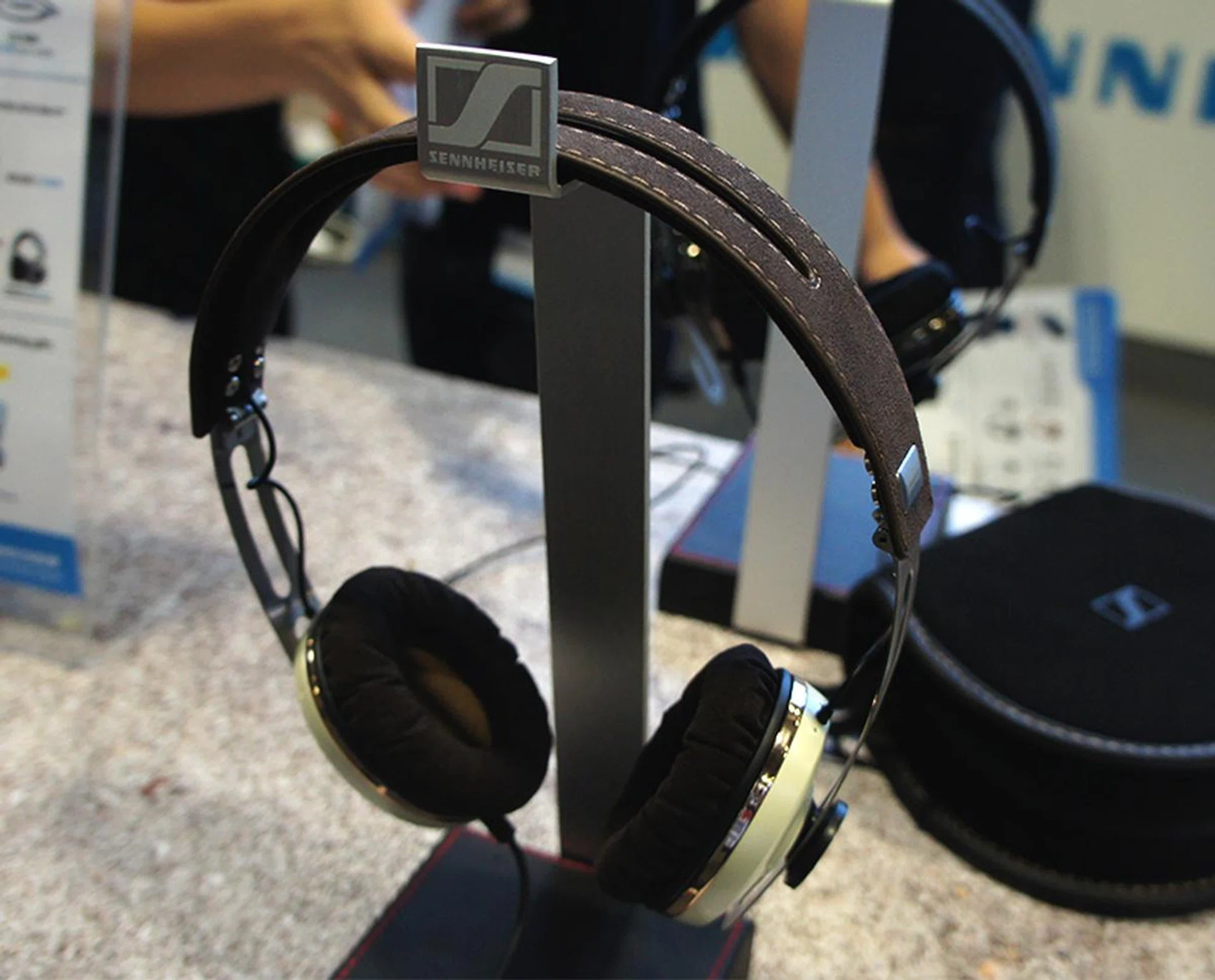 Sennheiser's new Momentum 2 headphones (both on-ears and around-ear versions) are at the IT Show. The around-ear version is available at $489, whereas the over-ear version is more affordable at $319. Purchase any version and also get a free Momentum t-shirt or umbrella.