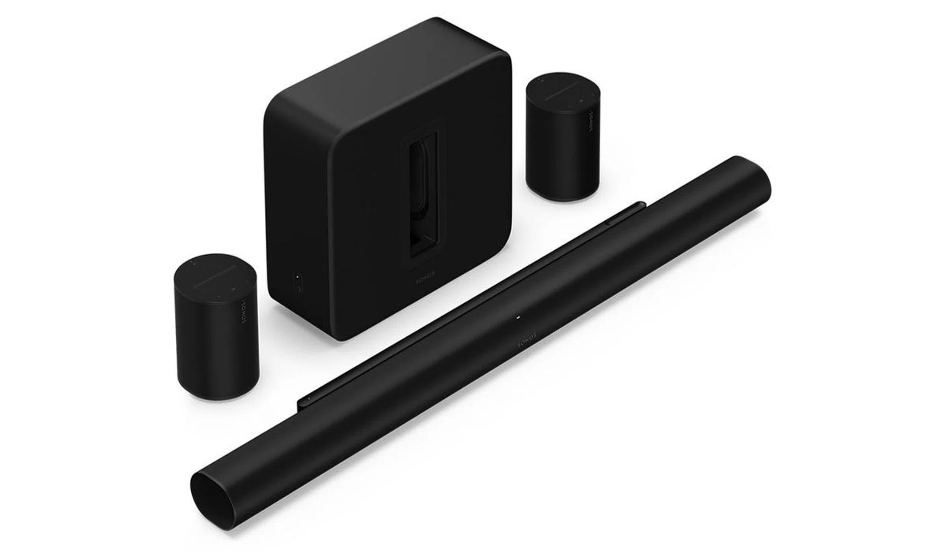 A full setup with subwoofer and surround speakers is going to cost a lot. Photo: Sonos
