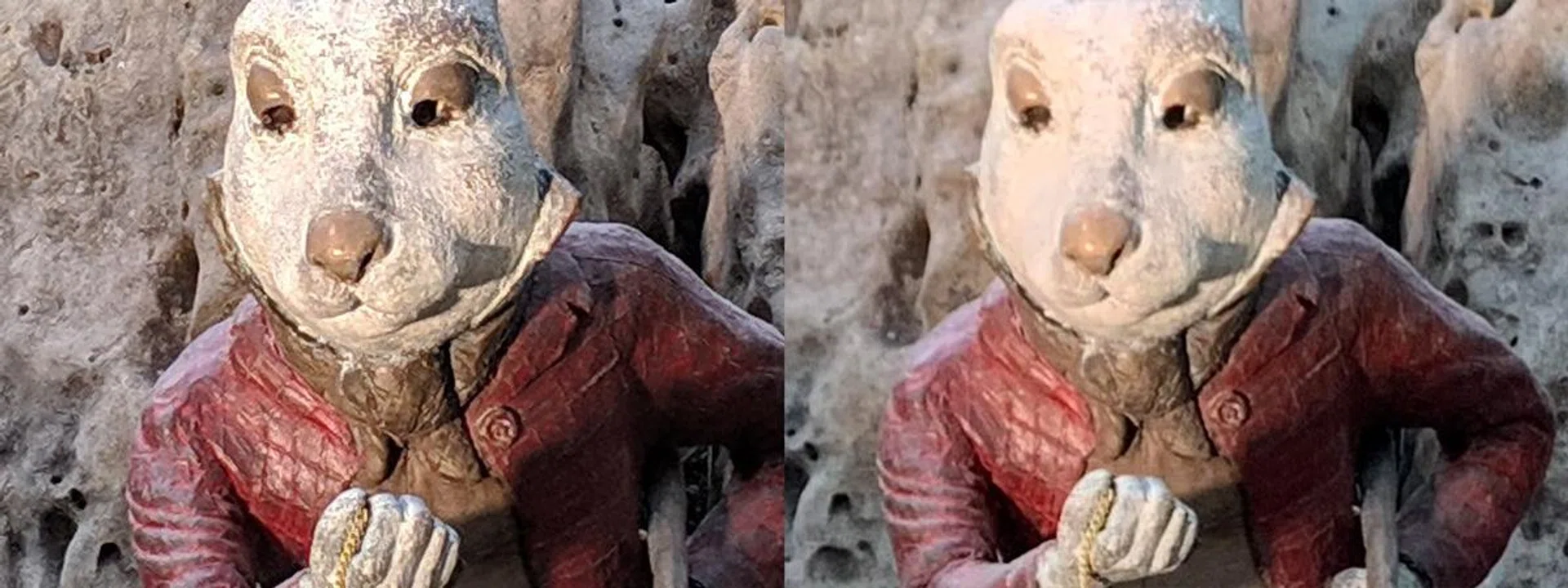To get a baseline, here’s the 100% crop of the wide-angle, non-zoomed, images from the Pixel 3 (left) and iPhone Xs (right). As noted earlier, the iPhone Xs’ images appear softer compared to the Pixel 3.