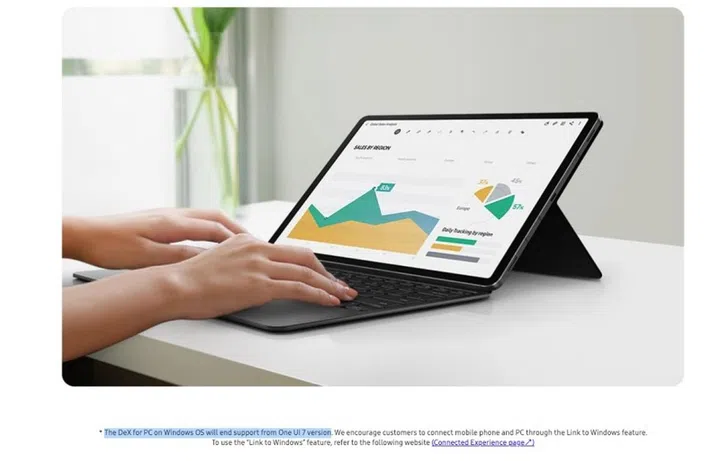 When One UI 7 arrives, Samsung will end support of the DeX for PC on Windows OS.