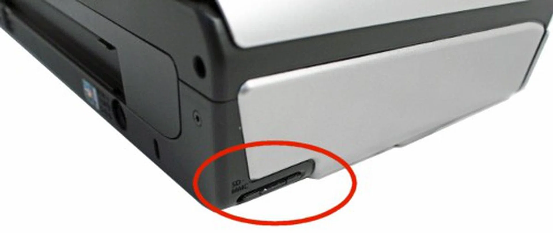 At the rear left corner of the HP Officejet 150 is an SD card slot, which allows you to print images and documents directly from an SD card. The image thumbnails will be displayed on the Officejet 150's control panel, letting you select which images to print. 
