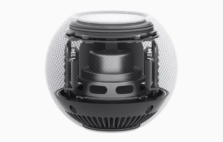 The internals of the HomePod Mini. (Image source: Apple)
