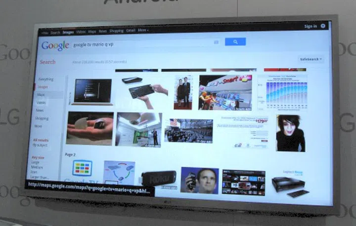 Google TV's native Chrome web browser looks no different than on your PC.