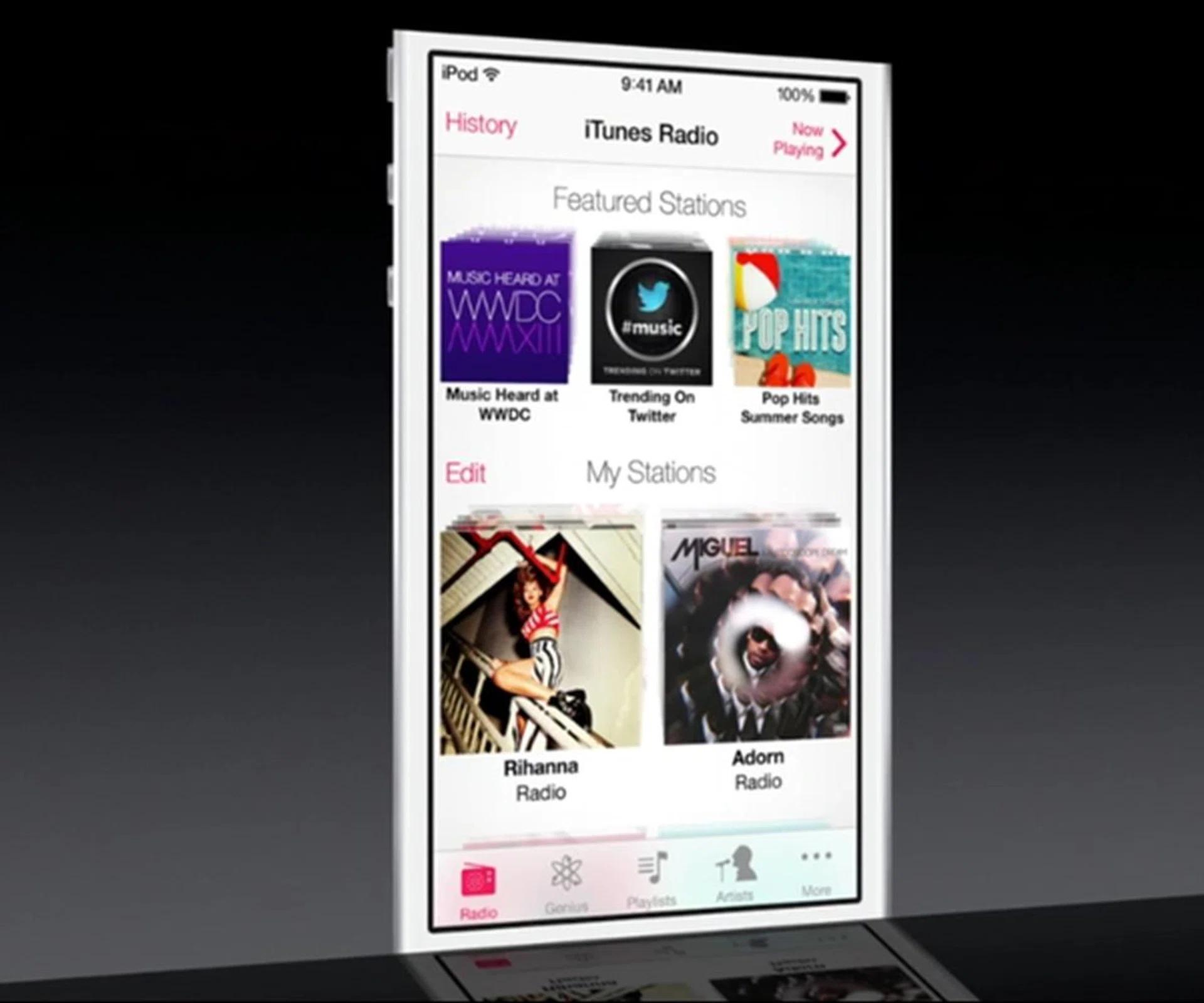 Apple takes the fight to Spotify, Google Play Music All Acess and Pandora with its iTunes Radio music streaming service.