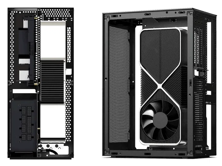 Meshlicious housing either a triple or dual slot graphic card.