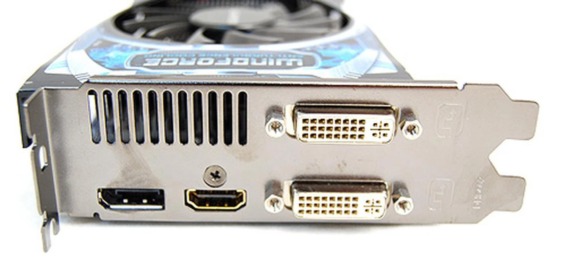 The card gets the usual twin DVI ports, single DisplayPort and HDMI port.