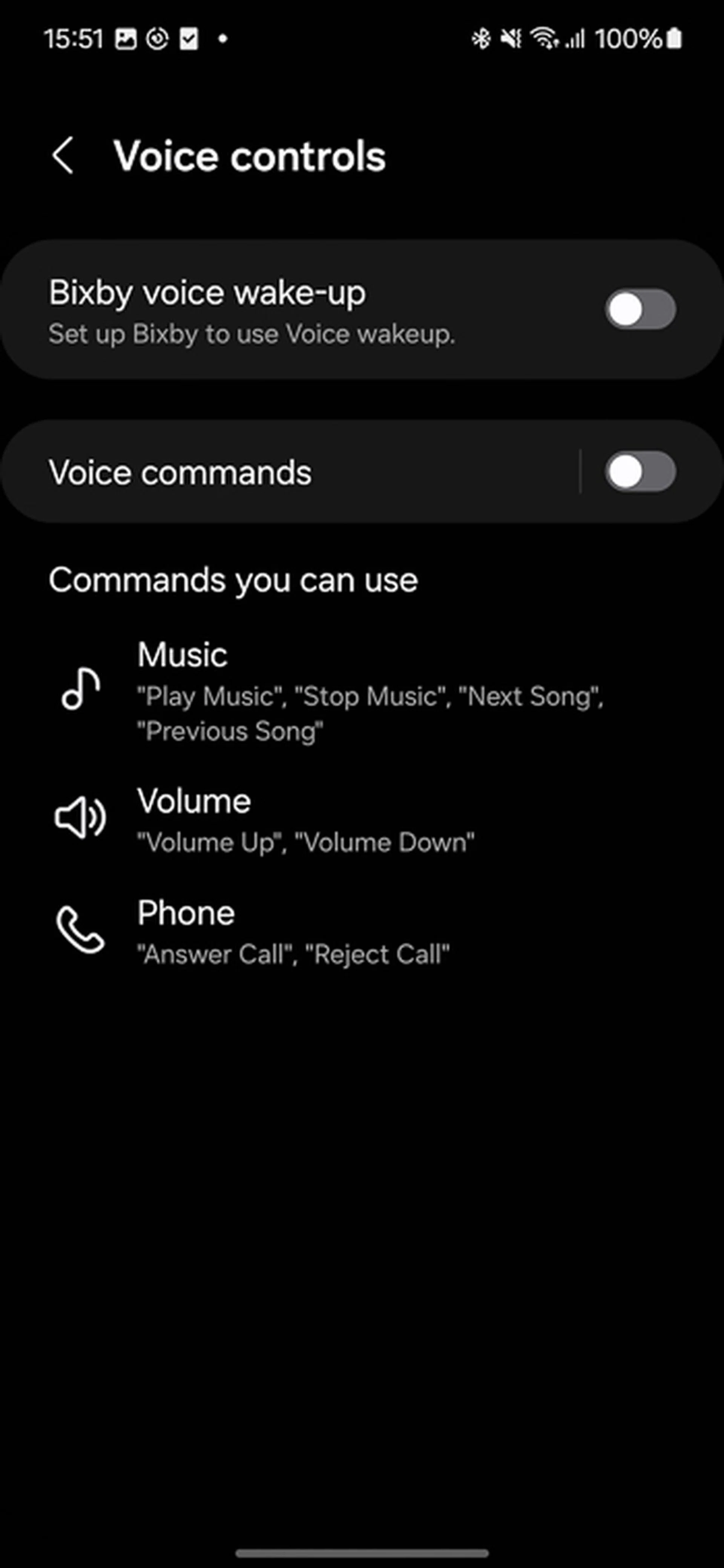 Voice controls.