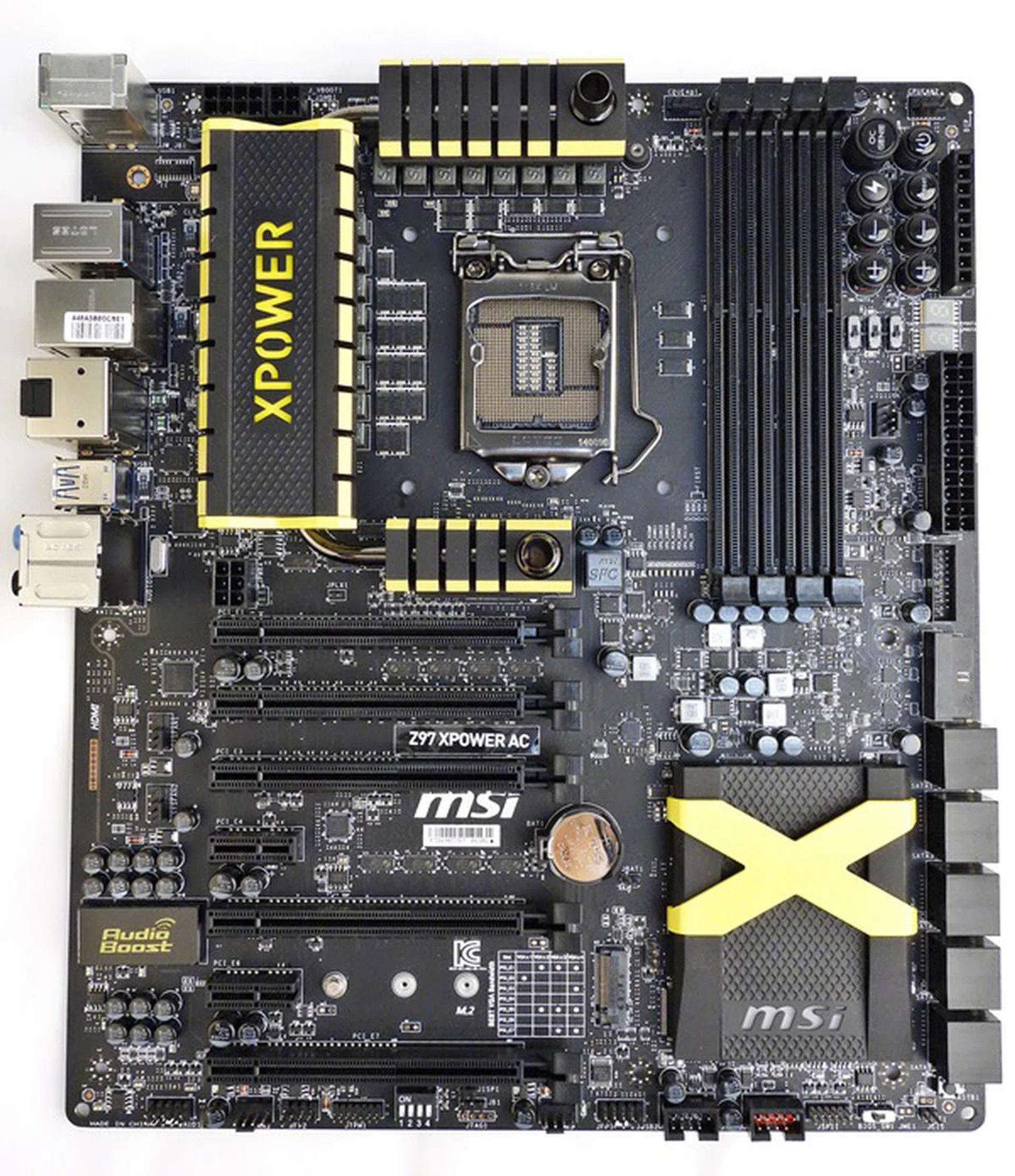 The MSI XPower AC is the top end board from the company's Overclocking series. Its VRM heatsinks come equipped with liquid cooling blocks, and the heatsinks also feature flexible tubing mounts.