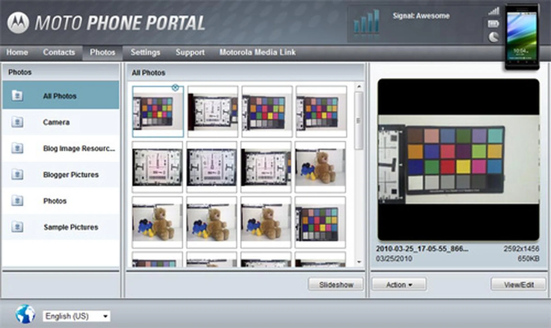 Reply to SMS easily via the Moto Phone Portal, or organize your images and download it into your PC if you don't have a microUSB cable available.