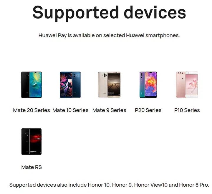 Image Source: Official English-language website for Huawei Pay.