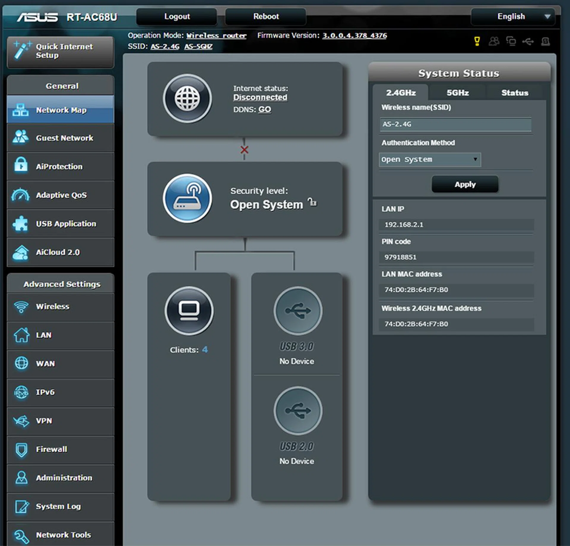 Thanks to a firmware update, the RT-AC68U now includes features such as AiProtection and Adaptive QoS - features previously found only on the RT-AC87U.