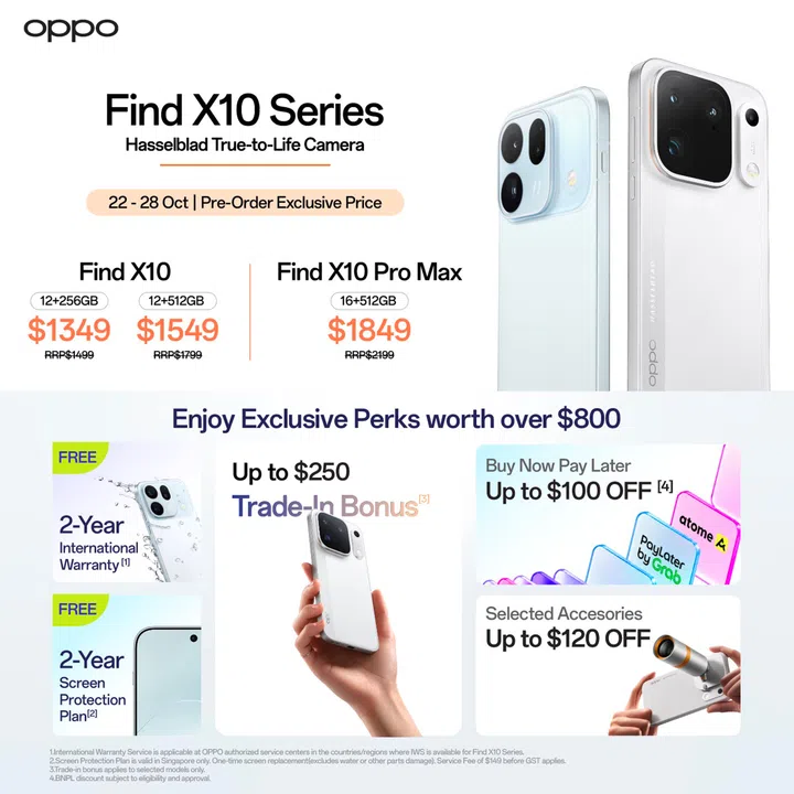 OPPO Find X10 series Singapore pricing and availability