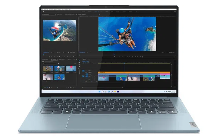 The Lenovo Yoga Slim 7i Pro X in Dark Teal. (Image source: Lenovo)