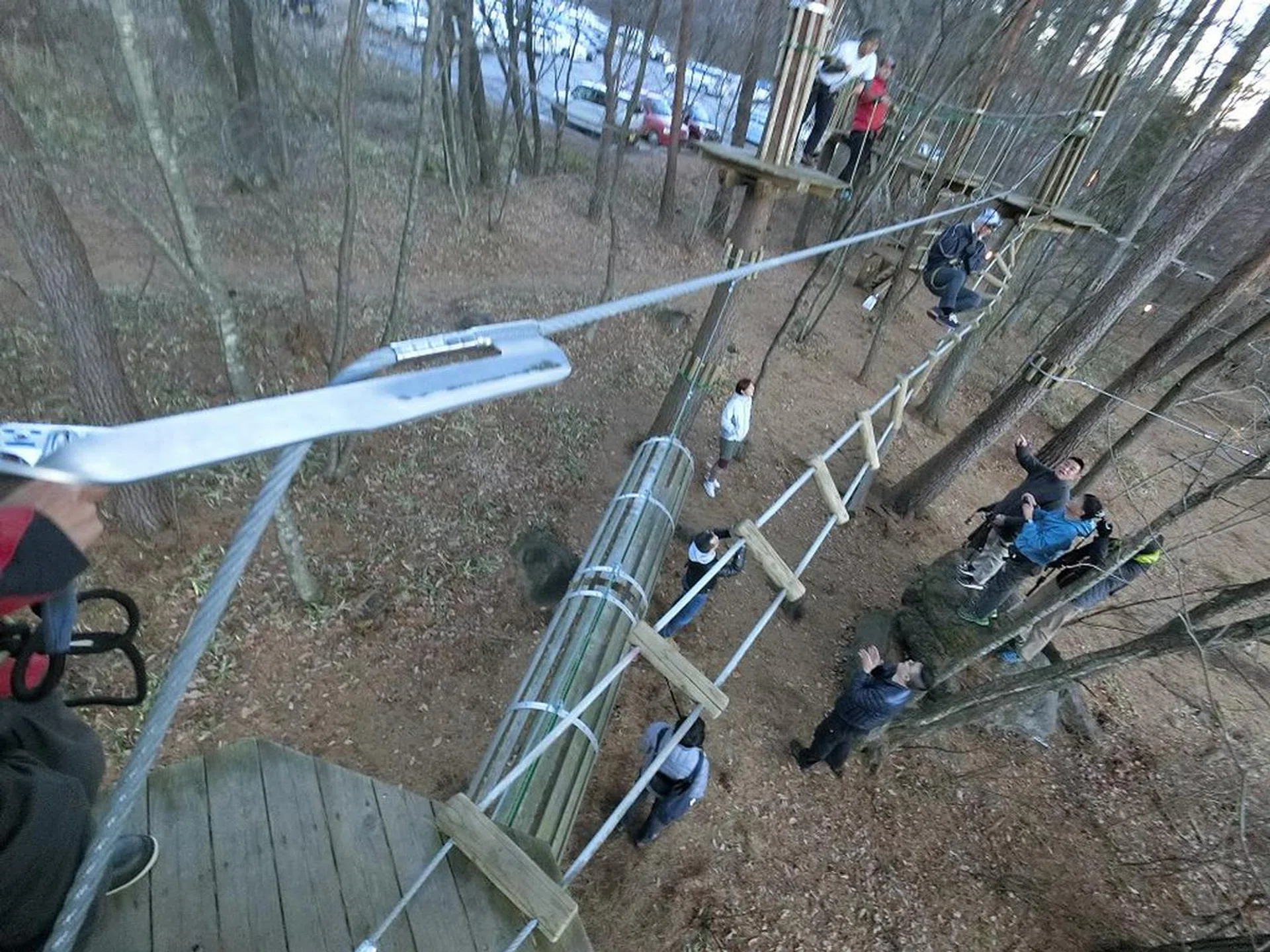 An obstacle course at Risonate Yatsugatake.