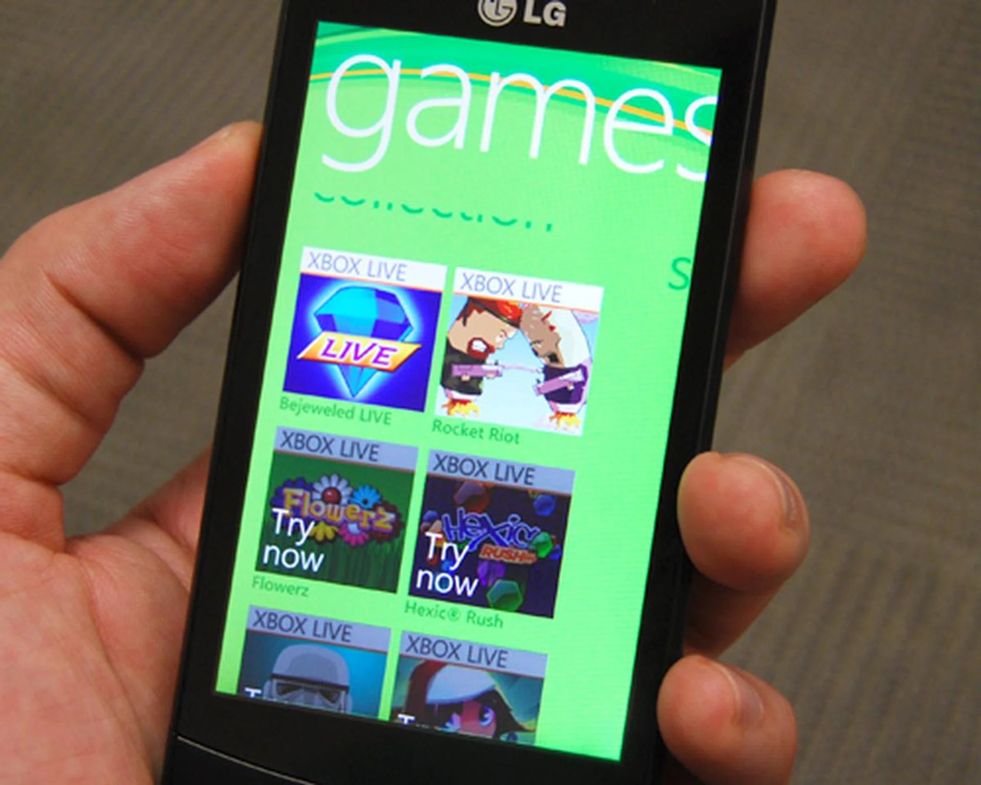 At the launch, we also had our first taste of the the Xbox Live integration on Windows Phone 7. Games are aplenty for you to download and try before purchasing. They are also tied to your personal account, and can be registered to no more than five phones.