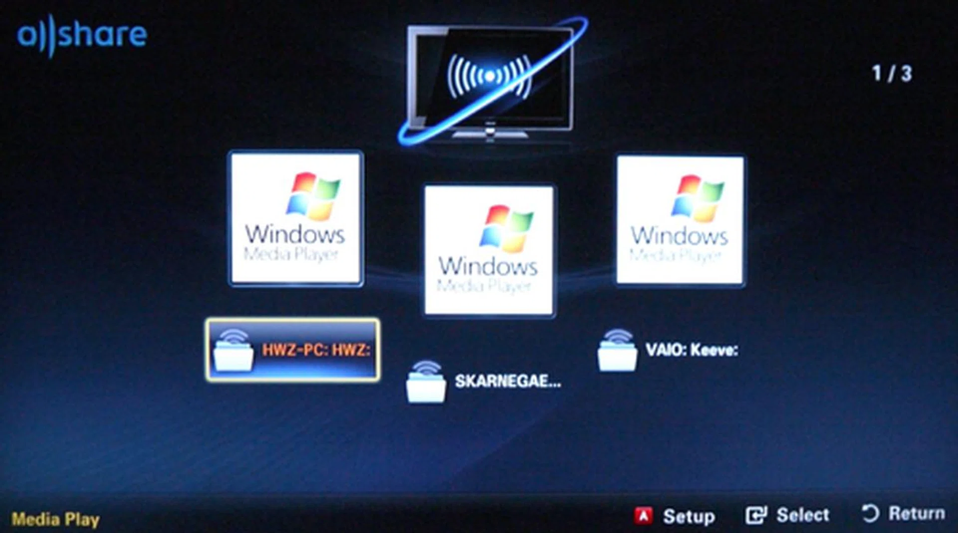 To be honest, we were rather surprised to find a DLNA feature or "AllShare", as dubbed by Samsung, on this budget piece. To view compatible DLNA devices, simply hook the TV up to your home network. Needless to say, ensure they are on the same subnet while you're at it.