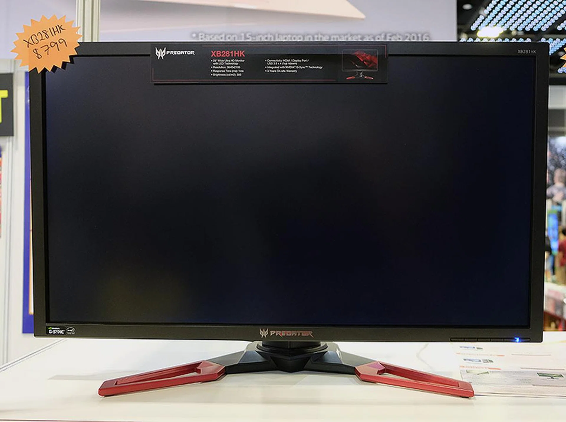 The Acer XB281HK is a 4K gaming monitor that supports G-Sync technology and a super quick response time of 1ms. However, because of its ultra-high resolution, refresh rates are capped at 60Hz. It is going for S$799.