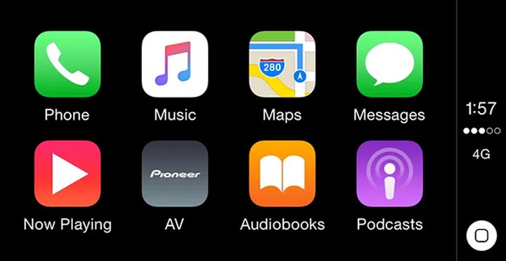This is the Home screen of Apple CarPlay. Looks familiar?