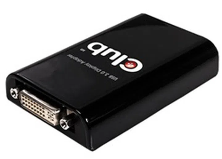 The CSV-250D USB 3.0 to DVI graphics adapter. (Image Source: Club 3D)