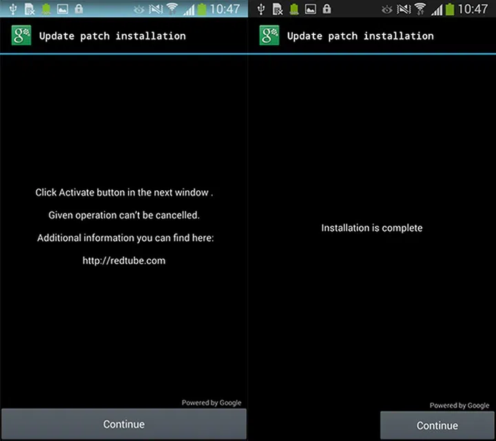 Users are led to believe that they are performing a patch update. (Image Source: ESET)
